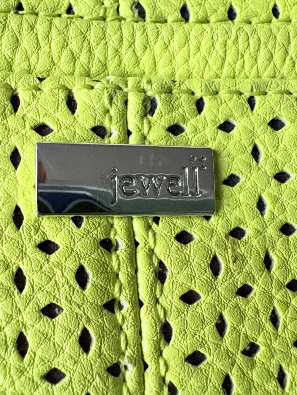NWOT Thirty-One Jewell Style Setter Tote Perforated Citron Pop Neon Yellow